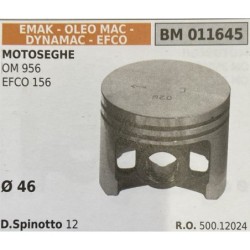 BRUMAR PISTONE COMPLETO EMAK  OLEO MAC  DYNAMAC  EFCO MOTOSEGHE OM 956 EFCO 156  Ø 46 DSpinotto 12  RO 50012024