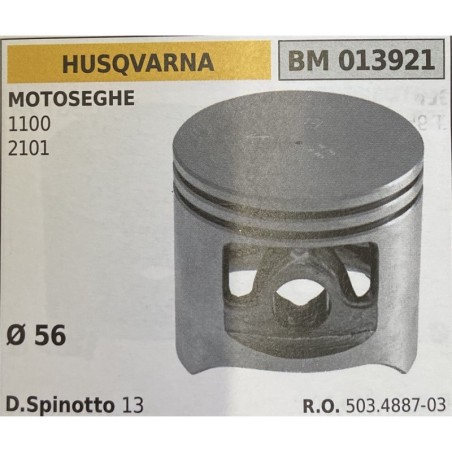 BRUMAR PISTONE COMPLETO HUSQVARNA MOTOSEGHE 1100 2101  Ø 56 D Spinotto 13  RO 503488703