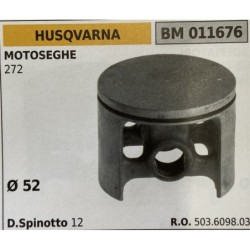 BRUMAR PISTONE COMPLETO HUSQVARNA MOTOSEGHE 272  Ø 52 D Spinotto 12  RO 503609803