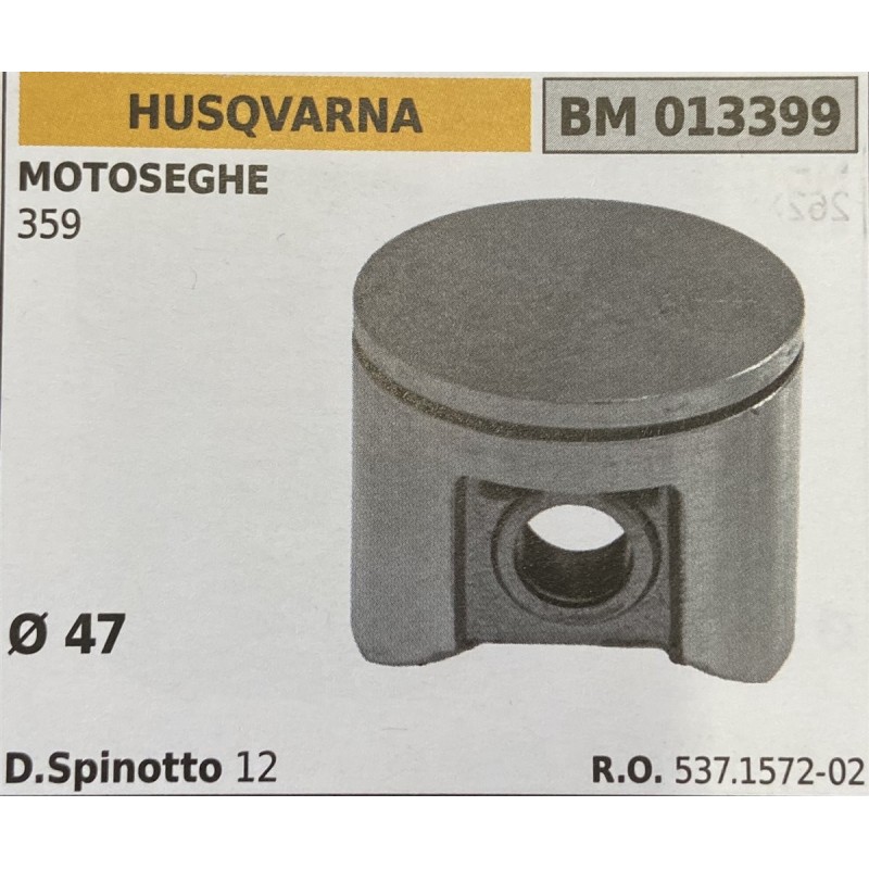 BRUMAR PISTONE COMPLETO HUSQVARNA MOTOSEGHE 359  Ø 47 D Spinotto 12  RO 537157202