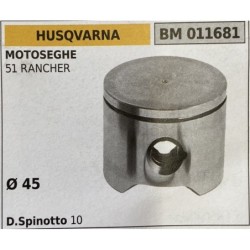 BRUMAR PISTONE COMPLETO HUSQVARNA MOTOSEGHE 51 RANCHER  Ø 45 D Spinotto 10  RO