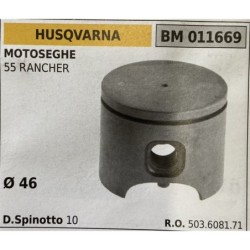 BRUMAR PISTONE COMPLETO HUSQVARNA MOTOSEGHE 55 RANCHER  Ø 46 D Spinotto 10  RO 503608171