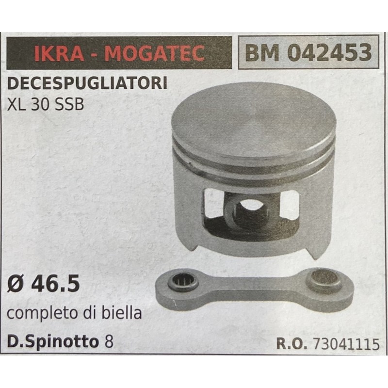 BRUMAR PISTONE COMPLETO IKRA  MOGATEC DECESPUGLIATORI XL 30 SSB  Ø 465 completo di biella D Spinotto 8  RO 73041115