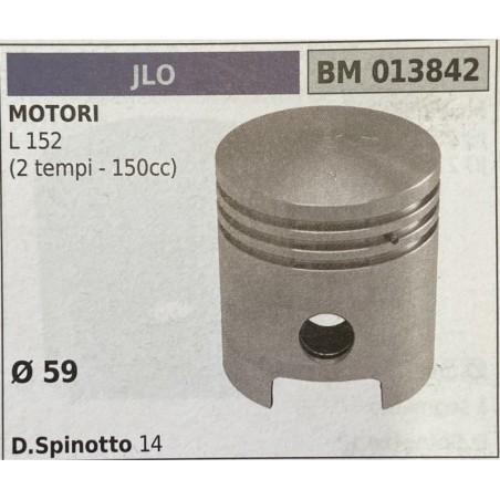 BRUMAR PISTONE COMPLETO JLO MOTORI L 152 (2 tempi  150cc)  Ø 59 D Spinotto 14  RO