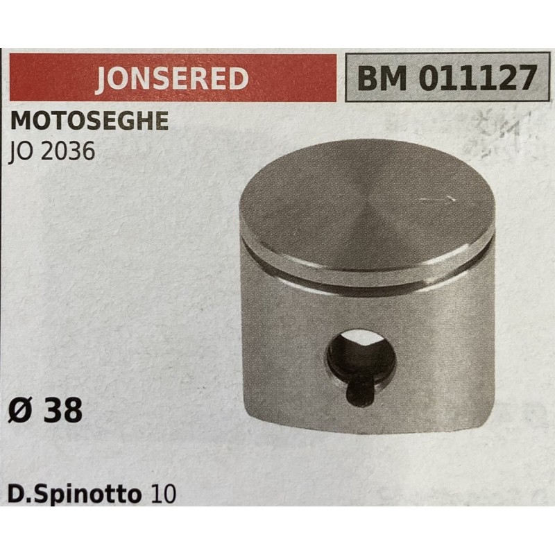 BRUMAR PISTONE COMPLETO JONSERED MOTOSEGHE JO 2036  Ø 38 D Spinotto 10  RO