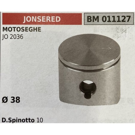 BRUMAR PISTONE COMPLETO JONSERED MOTOSEGHE JO 2036  Ø 38 D Spinotto 10  RO