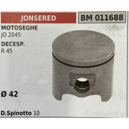 BRUMAR PISTONE COMPLETO JONSERED MOTOSEGHE JO 2045 DECESPUGLIATORI R 45  Ø 42 D Spinotto 10  RO