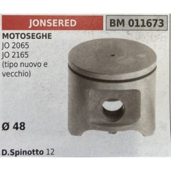 BRUMAR PISTONE COMPLETO JONSERED MOTOSEGHE JO 2065 JO 2165 (tipo nuovo e vecchio)  Ø 48 D Spinotto 12  RO