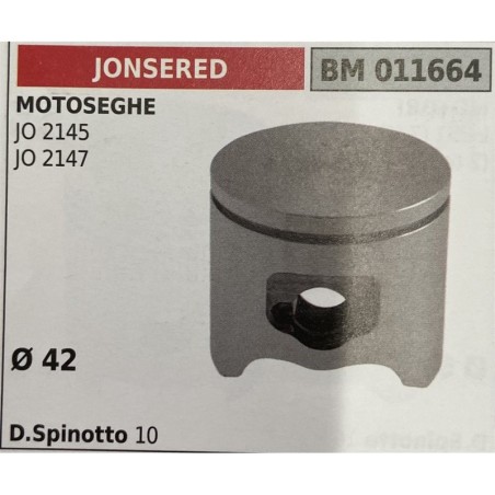 BRUMAR PISTONE COMPLETO JONSERED MOTOSEGHE JO 2145 JO 2147  Ø 42 D Spinotto 10  RO