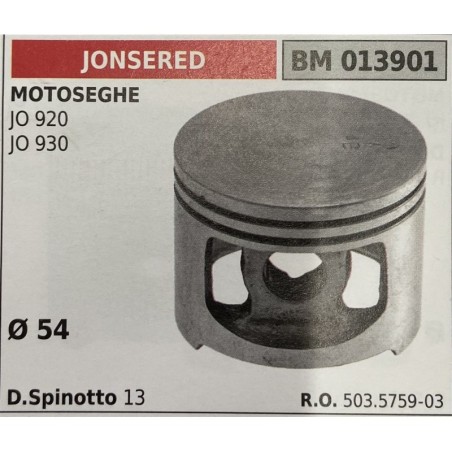 BRUMAR PISTONE COMPLETO JONSERED MOTOSEGHE JO 920 JO 930  Ø 54 D Spinotto 13  RO 503575903