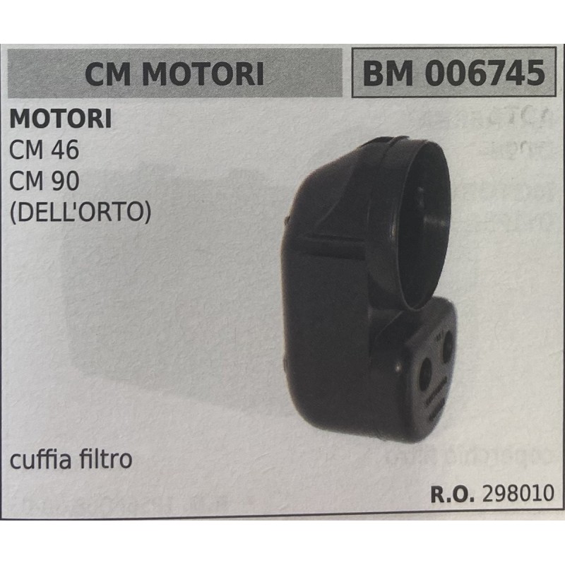 BRUMAR FILTRO CM MOTORI  MOTORI CM 46 CM 90 (DELL'ORTO)  cuffia filtro RO 298010