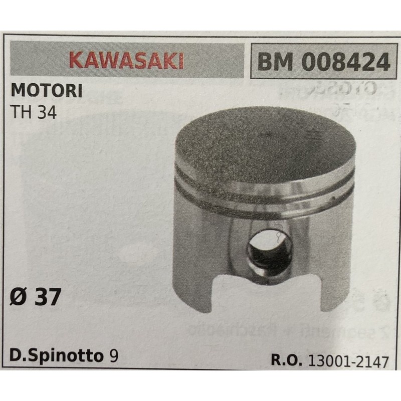 BRUMAR PISTONE COMPLETO KAWASAKI MOTORI TH 34  Ø 37 D Spinotto 9  RO 130012147