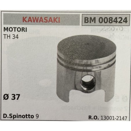 BRUMAR PISTONE COMPLETO KAWASAKI MOTORI TH 34  Ø 37 D Spinotto 9  RO 130012147