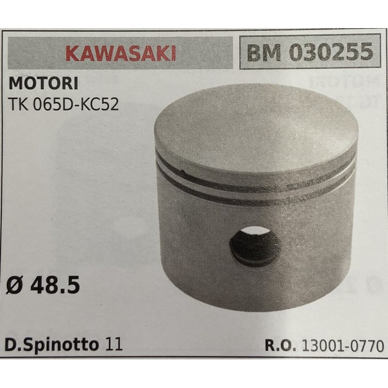 BRUMAR PISTONE COMPLETO KAWASAKI MOTORI TK 065DKC52  Ø 485 D Spinotto 11  RO 130010770