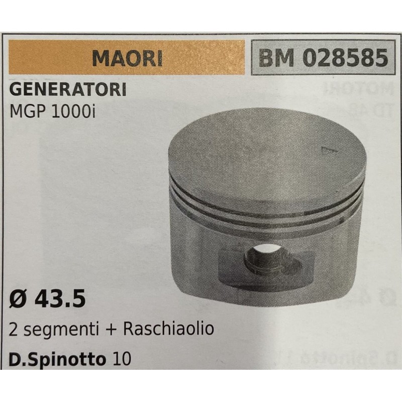 BRUMAR PISTONE COMPLETO MAORI GENERATORI MGP 1000i  Ø 435 2 segmenti + raschiaolio D Spinotto 10  RO
