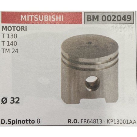 BRUMAR PISTONE COMPLETO MITSUBISHI MOTORI T 130 T 140 TM 24  Ø 32 D Spinotto 8  RO FR64813  KP13001AA