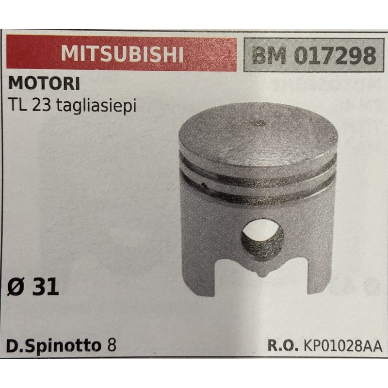 BRUMAR PISTONE COMPLETO MITSUBISHI MOTORI TL 23 tagliasiepi  Ø 31  D Spinotto 8  RO KP01028AA