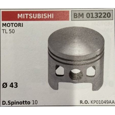 BRUMAR PISTONE COMPLETO MITSUBISHI MOTORI TL 50  Ø 43  D Spinotto 10  RO KP01049AA