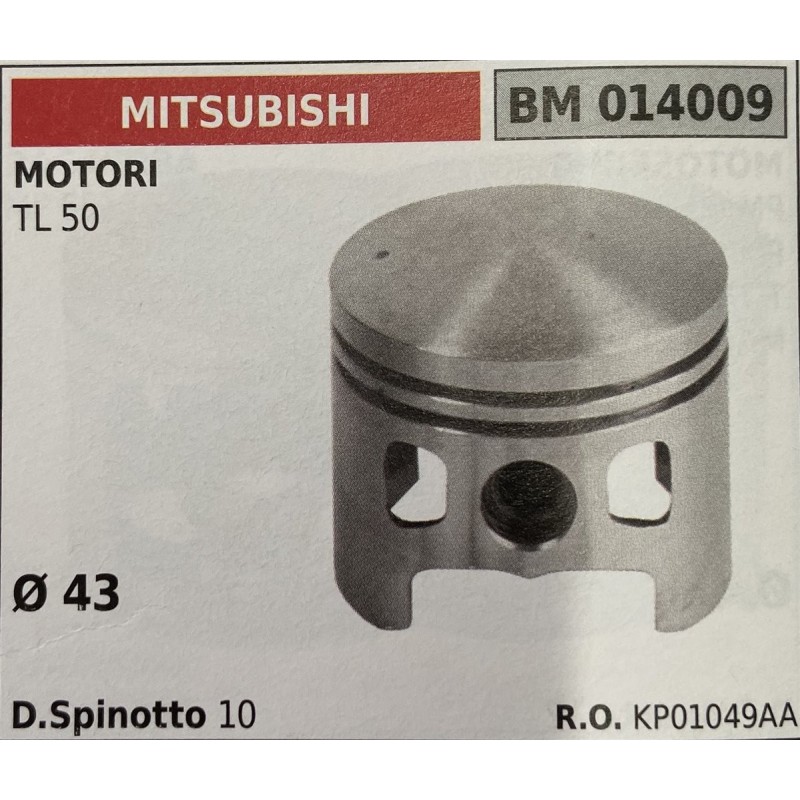 BRUMAR PISTONE COMPLETO MITSUBISHI MOTORI TL 50  Ø 43  D Spinotto 10  RO KP01049AA