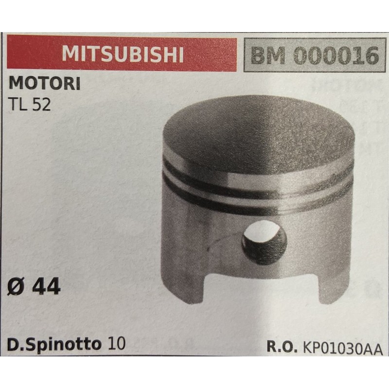 BRUMAR PISTONE COMPLETO MITSUBISHI MOTORI TL 52  Ø 44  D Spinotto 10  RO KP01030AA
