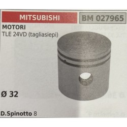 BRUMAR PISTONE COMPLETO MITSUBISHI MOTORI TLE 24VD (tagliasiepi)  Ø 32  D Spinotto 8  RO
