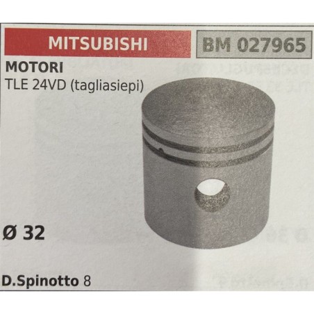 BRUMAR PISTONE COMPLETO MITSUBISHI MOTORI TLE 24VD (tagliasiepi)  Ø 32  D Spinotto 8  RO