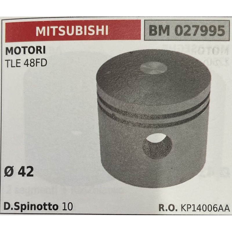 BRUMAR PISTONE COMPLETO MITSUBISHI MOTORI TLE 48FD  Ø 42  D Spinotto 10  RO KP14006AA
