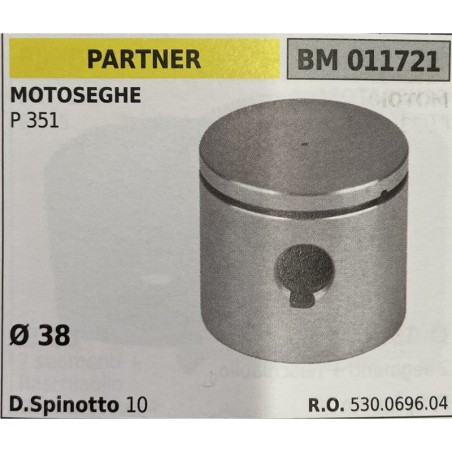 BRUMAR PISTONE COMPLETO PARTNER MOTOSEGHE P 351  Ø 38  D Spinotto 10  RO 530069604