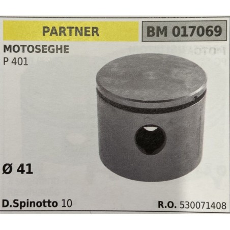 BRUMAR PISTONE COMPLETO PARTNER MOTOSEGHE P 401  Ø 41  D Spinotto 10  RO 530071408
