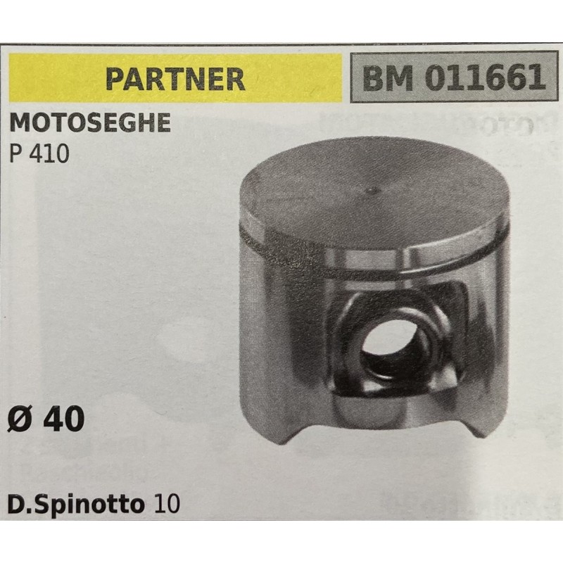 BRUMAR PISTONE COMPLETO PARTNER MOTOSEGHE P 410  Ø 40  D Spinotto 10  RO