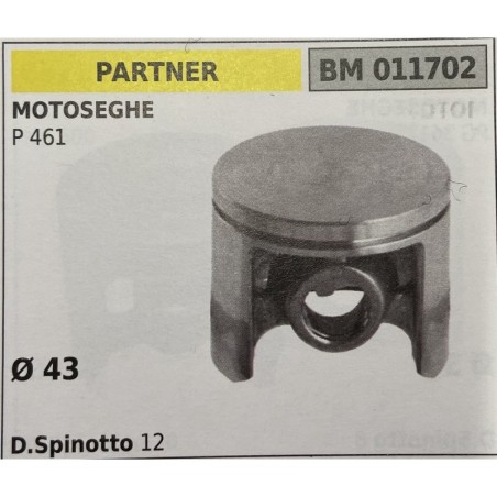 BRUMAR PISTONE COMPLETO PARTNER MOTOSEGHE P 461  Ø 43  D Spinotto 12  RO