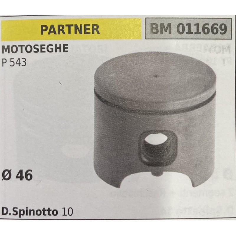 BRUMAR PISTONE COMPLETO PARTNER MOTOSEGHE P 543  Ø 46  D Spinotto 10  RO