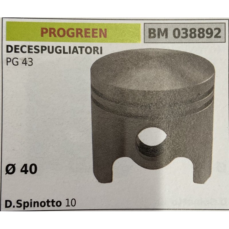 BRUMAR PISTONE COMPLETO PROGREEN DECESPUGLIATORI PG 43  Ø 40 D Spinotto 10  RO