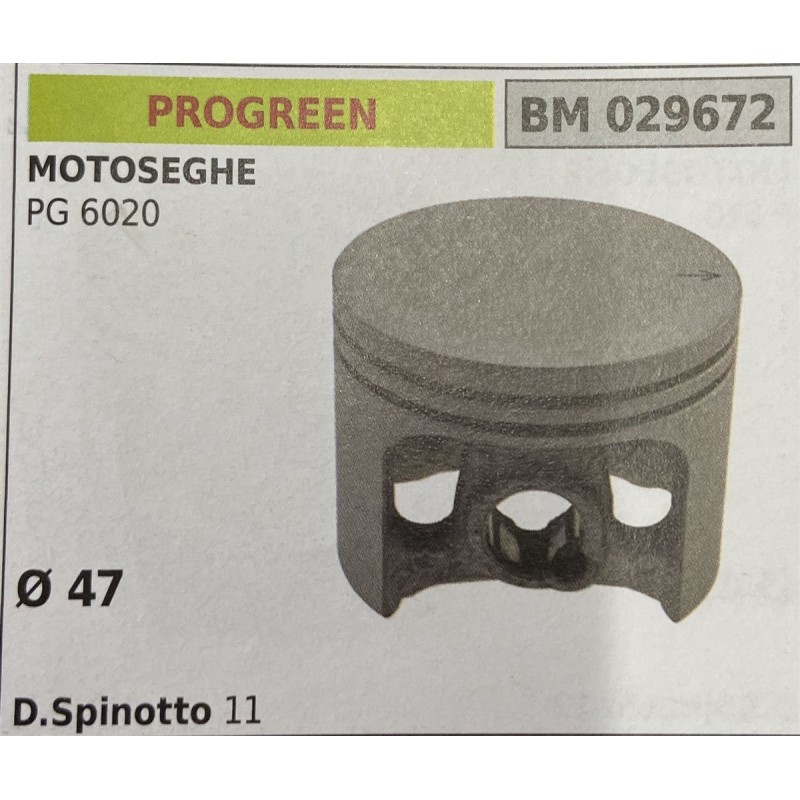 BRUMAR PISTONE COMPLETO PROGREEN MOTOSEGHE PG 6020  Ø 47 D Spinotto 11  RO