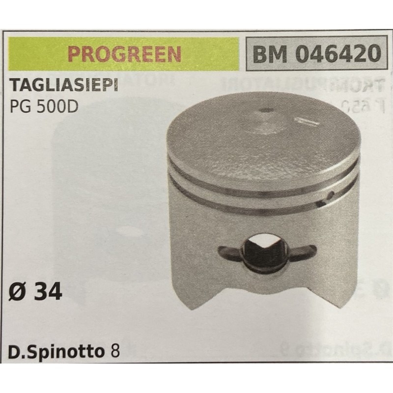 BRUMAR PISTONE COMPLETO PROGREEN TAGLIASIEPI PG 500D  Ø 34 D Spinotto 8  RO