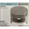 BRUMAR PISTONE COMPLETO ROBIN MOTORI EY 20 (5 HP)  Ø 67 2 segmenti + raschiaolio D Spinotto 14  RO 2272340103