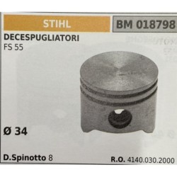 BRUMAR PISTONE COMPLETO STIHL DECESPUGLIATORI FS 55   Ø 34 D Spinotto 8  RO 41400302000