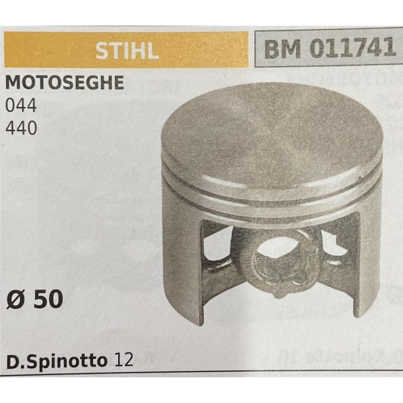 BRUMAR PISTONE COMPLETO STIHL MOTOSEGHE 044 440  Ø 50 D Spinotto 12  RO