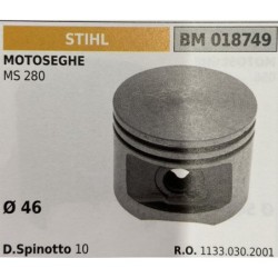 BRUMAR PISTONE COMPLETO STIHL MOTOSEGHE MS 280  Ø 46 D Spinotto 10 RO 11330302001