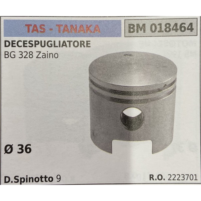 BRUMAR PISTONE COMPLETO TAS  TANAKA DECESPUGLIATORI BG 328 Zaino  Ø 36 D Spinotto 9 RO 2223701