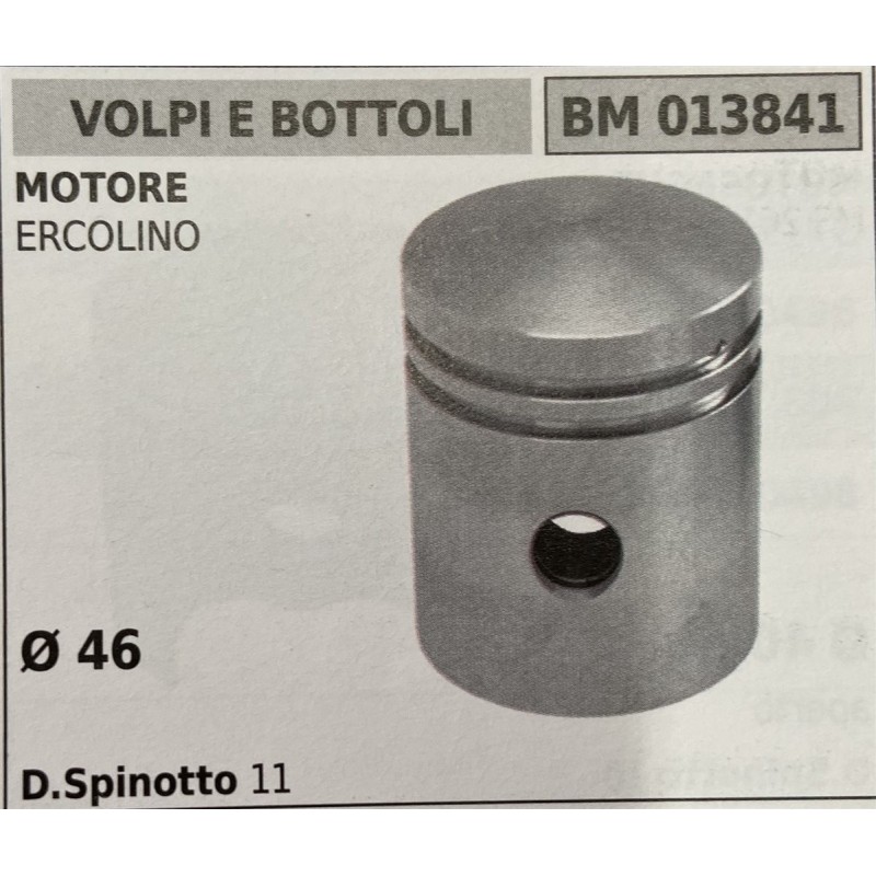 BRUMAR PISTONE COMPLETO VOLPI E BOTTOLI MOTORE ERCOLINO   Ø 46 D Spinotto 11 RO