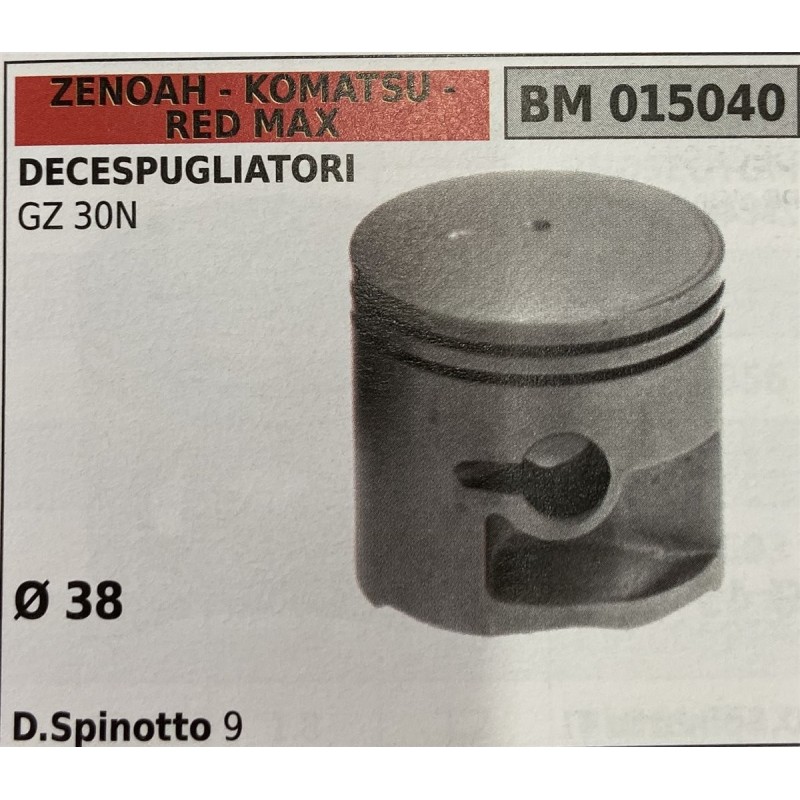 BRUMAR PISTONE COMPLETO ZENOAH  KOMATSU  RED MAX DECESPUGLIATORI GZ 30N   Ø 38 D Spinotto 9 RO