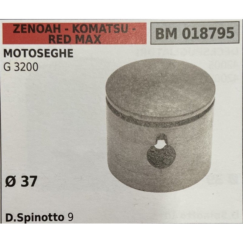 BRUMAR PISTONE COMPLETO ZENOAH  KOMATSU  RED MAX MOTOSEGHE G 3200   Ø 37 D Spinotto 9 RO