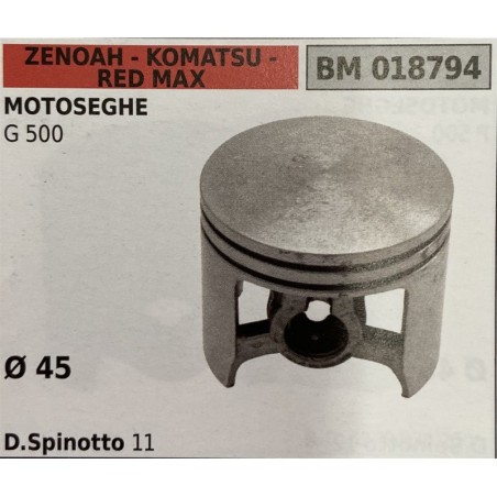 BRUMAR PISTONE COMPLETO ZENOAH  KOMATSU  RED MAX MOTOSEGHE G 500   Ø 45 D Spinotto 11 RO