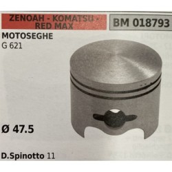 BRUMAR PISTONE COMPLETO ZENOAH  KOMATSU  RED MAX MOTOSEGHE G 621   Ø 475 D Spinotto 11 RO
