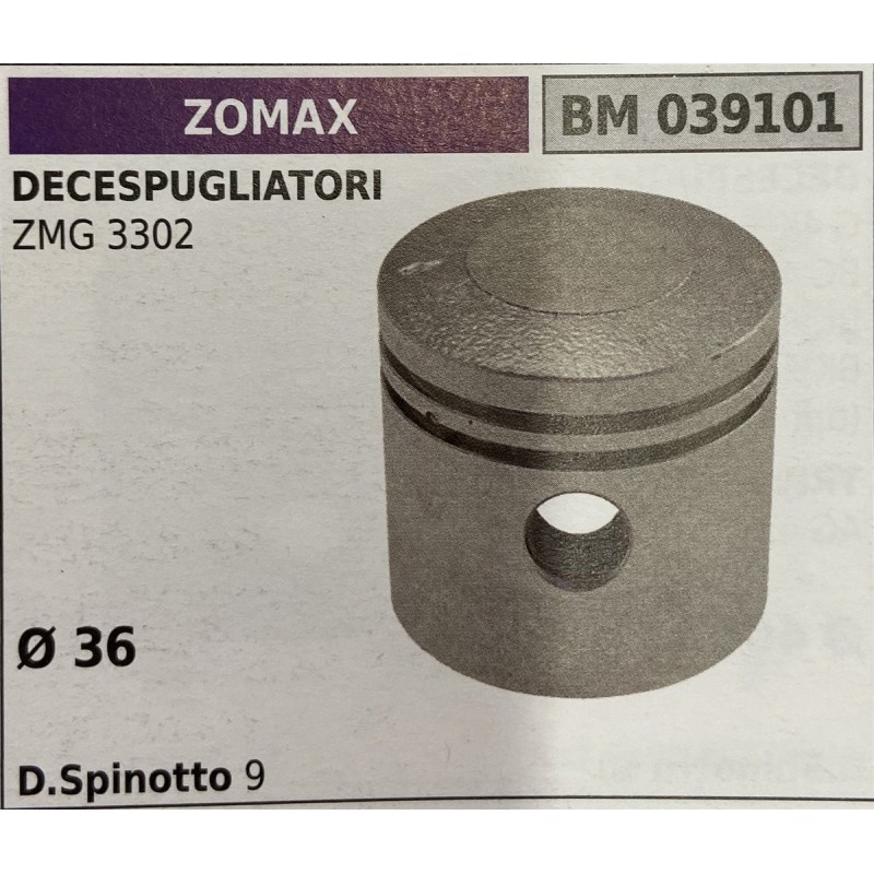 BRUMAR PISTONE COMPLETO ZOMAX DECESPUGLIATORI ZMG 3302   Ø 36 D Spinotto 9 RO