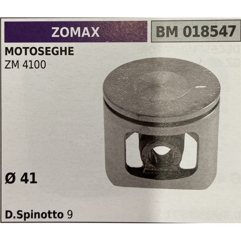 BRUMAR PISTONE COMPLETO ZOMAX MOTOSEGHE ZM 4100   Ø 41 D Spinotto 9 RO