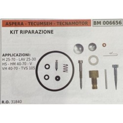 BRUMAR MEMBRANAKIT RIPARAZIONE ASPERA  TECUMSEH  TECNAMOTOR  KIT RIPARAZIONE  APPLICAZIONI H 2570  LAV 2530 HS  HM 4070  V VH 4