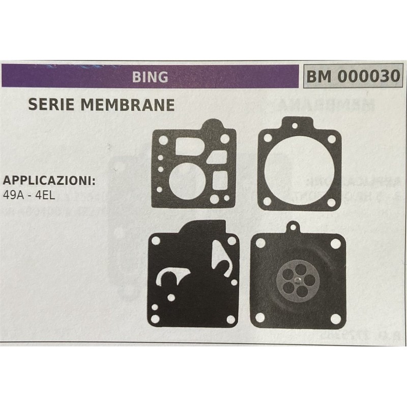 BRUMAR MEMBRANAKIT RIPARAZIONE BING  SERIE MEMBRANE  APPLICAZIONI 49A  4EL  RO