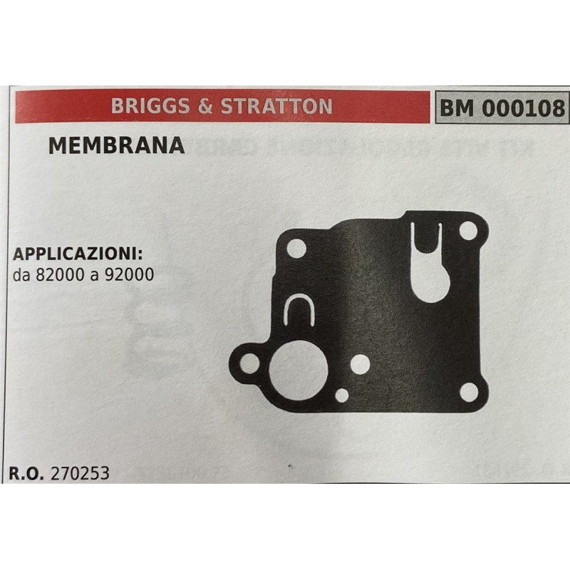 BRUMAR MEMBRANAKIT RIPARAZIONE BRIGGS & STRATTON  MEMBRANA  APPLICAZIONI da 82000 a 92000   RO 270253